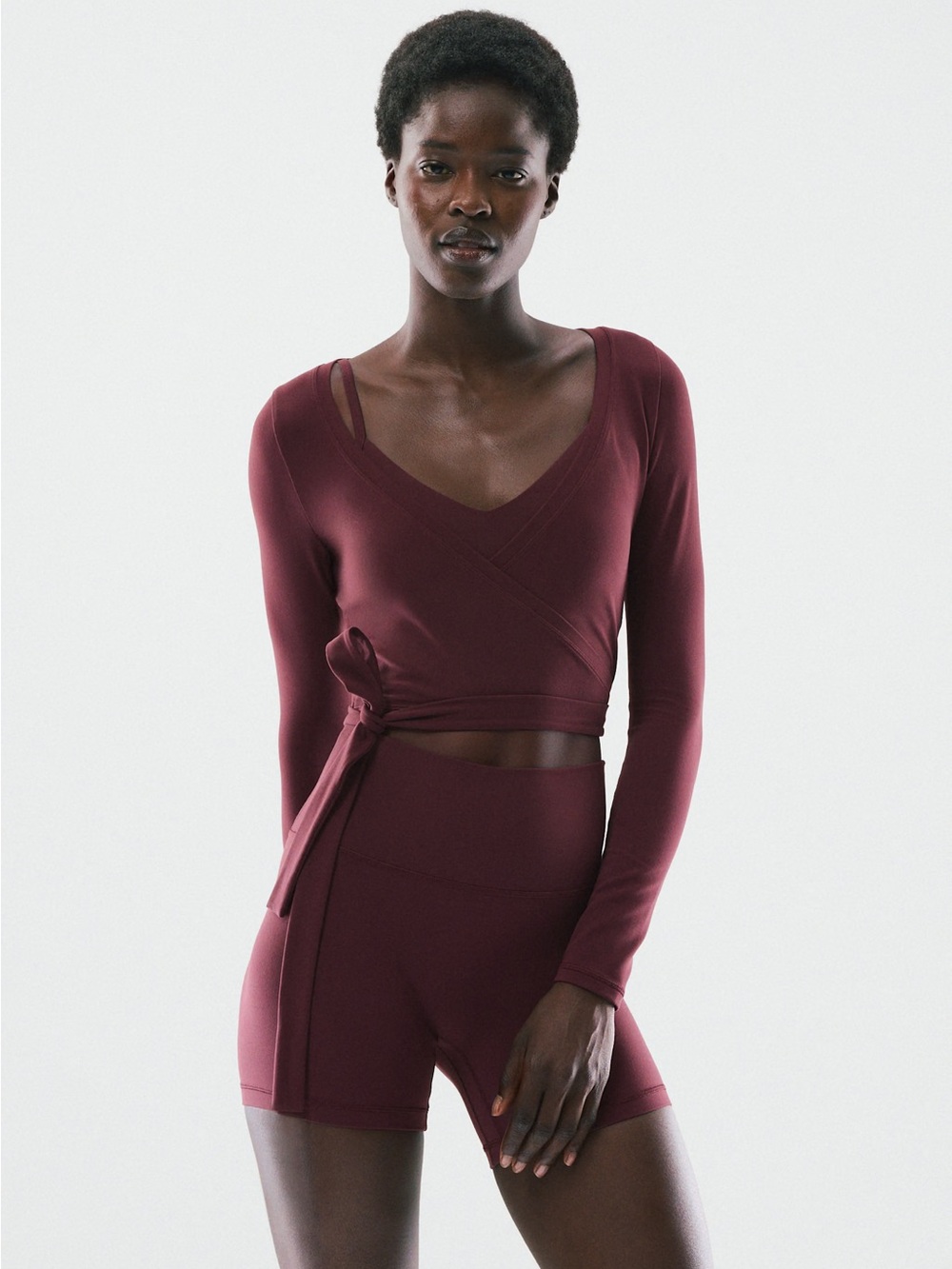 NWT - Aritzia GOLDEN Butter Focal Wrap Longsleeve - 2XS - Gala Plum